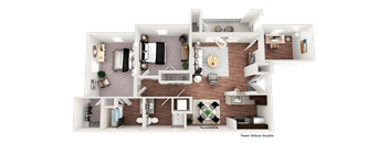 2 bed 2 bath D floorplan at The Villa at River Pointe, Maumelle, Arkansas