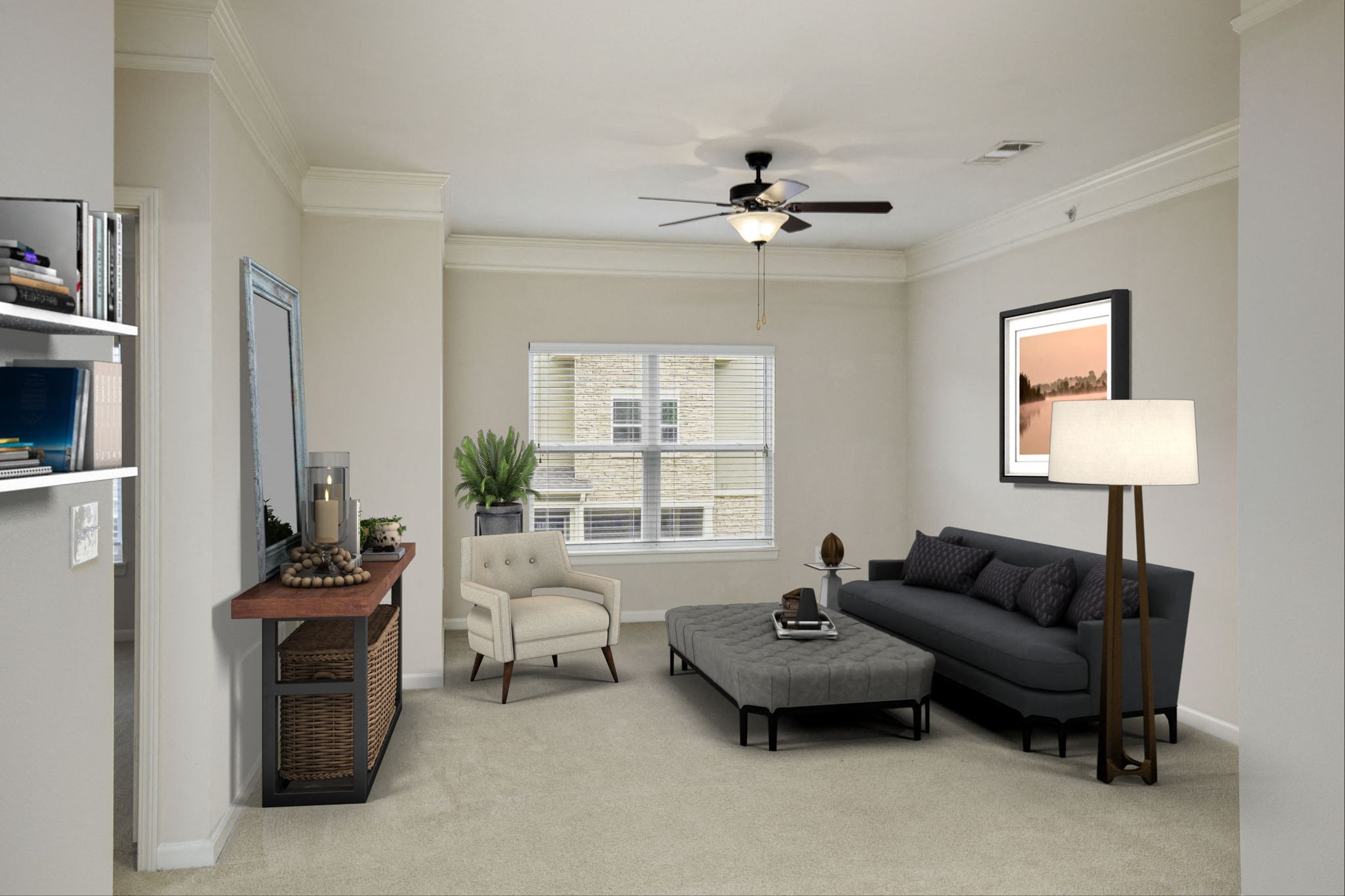 Modern Living Room at Villas at Carrington Square, Kansas