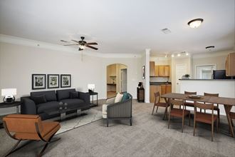 Living Room With Dining Areaat Villas at Carrington Square, Overland Park, Kansas