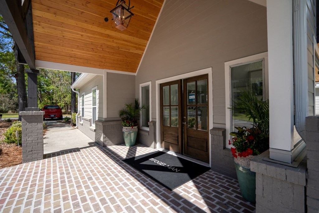 Clubhouse exterior entrance at Westbury Mews Apartments in Summerville SC 29485