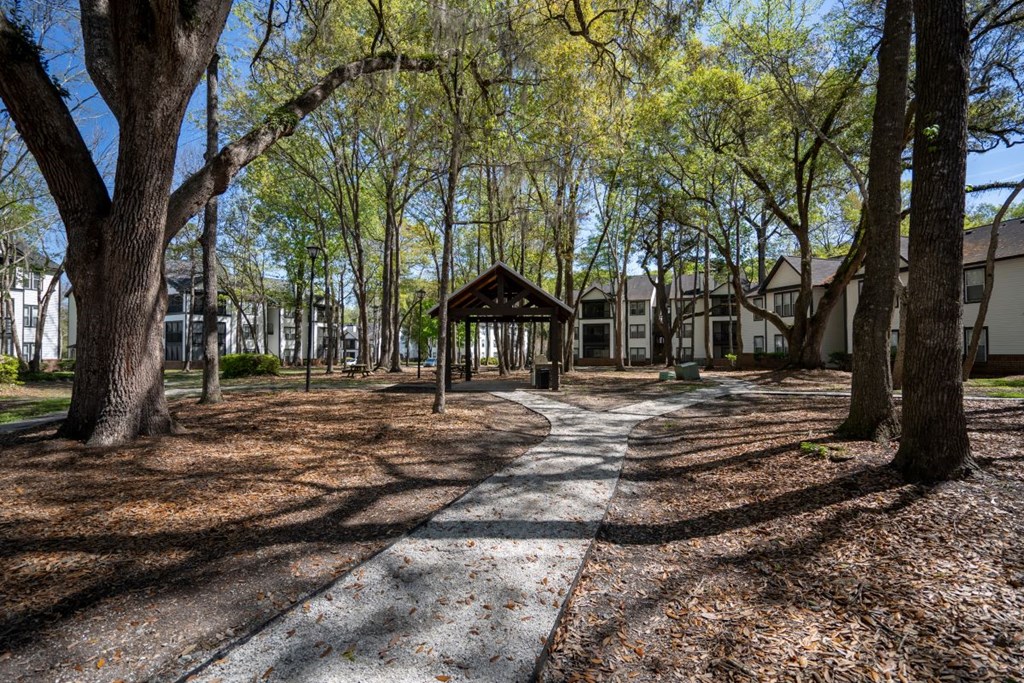 Courtyard with picnic area at Westbury Mews Apartments in Summerville SC 29485