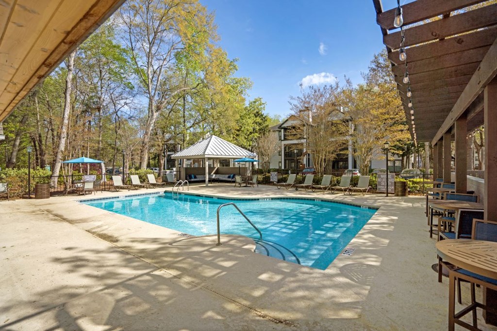 Outdoor pool and sundeck Outdoor pool and sundeck at Westbury Mews Apartments in Summerville SC 29485