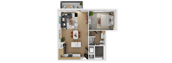 Unit 1K Floor Plan at The Westerly at Union Depot Apartments, Bartlett, Tennessee