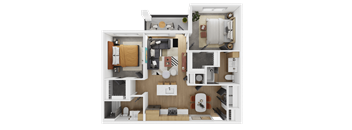 Unit 2B Floor Plan at The Westerly at Union Depot Apartments, Bartlett