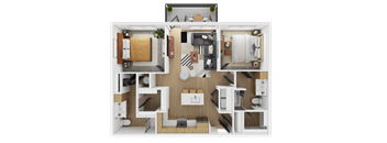 Unit 2C Floor Plan at The Westerly at Union Depot Apartments, Tennessee