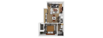 Studio Floor Plan at The Westerly at Union Depot Apartments, Tennessee