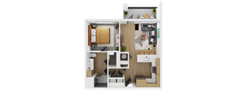 1B Floor Plan at The Westerly at Union Depot Apartments, Tennessee, 38134