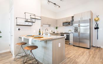 Model kitchen at The Baxly Apartments in Savannah GA 31401