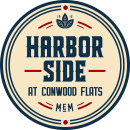 A logo that says Harbor Side at Conwood Flats.