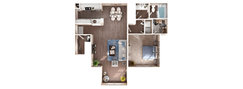 1 Bed 1 Bath Floorplan at Manchester at Mansell, Georgia 