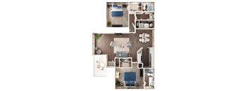 2 Bed 2 Bath Floorplan at Manchester at Mansell, Roswell, GA 30076 