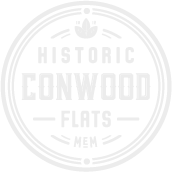 White Proper Logo at Conwood Flats, Memphis