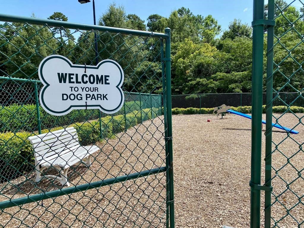 Dog park area at Alden Place at South Square, Durham