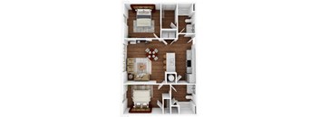 a 3d drawing of a floor plan of a house