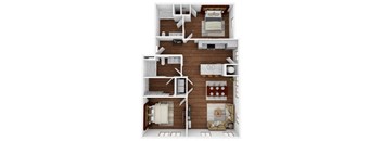 a 3d drawing of a floor plan of a house