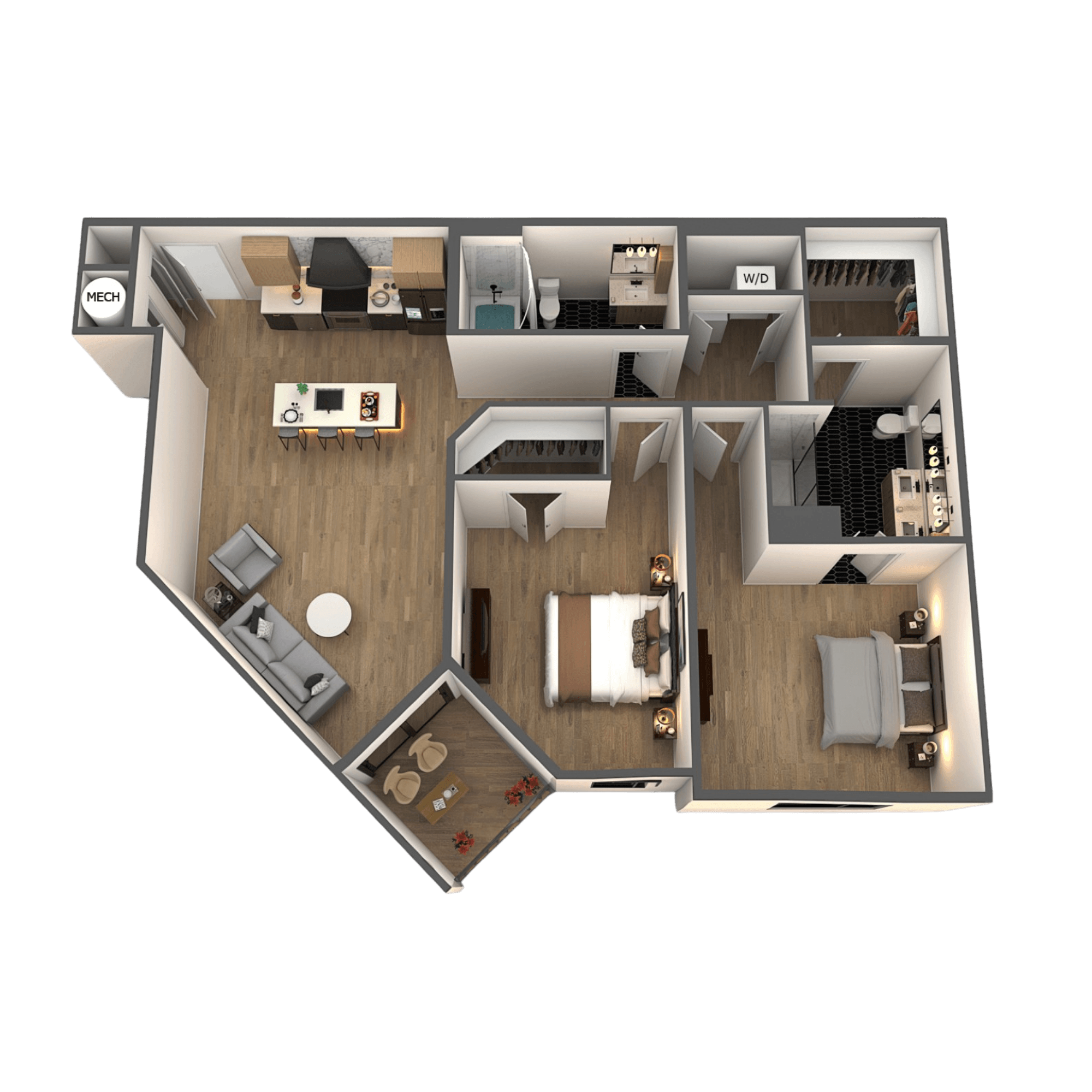 Sanctuary Floor Plan at Chelsea Apartments, Missouri