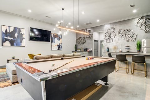 Billiards Table In Game Room at Serene at Creekstone Apartments, Athens, GA