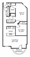 One Bedroom w/ Den- Drake