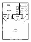 Studio, 1 Bath (Mayflower Apts)