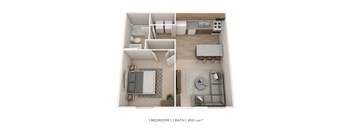 One Bedroom- Alexander Station 450 sqft