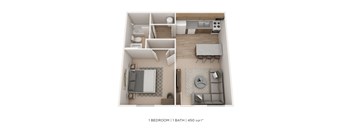 One Bedroom--Alexander Station 450 sqft