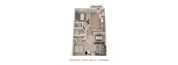 Two Bedroom- Alexander Station 900 sqft