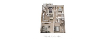 Three Bedroom- Alexander Station 1100 sqft
