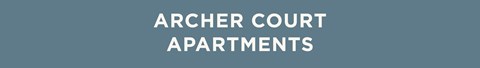 The image displays the text "ARCHER COURT APARTMENTS" in a large, bold font centered on a plain background.