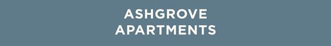 The image displays the text "ASHGROVE APARTMENTS" in a large, bold font centered on a plain background.