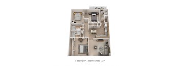 Three Bedroom 2 Bath- Ashton Woods 1080 sqft