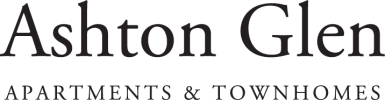 The image is a logo for a company named Ashton Glen that deals with apartments and townhomes.