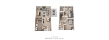 Two Bedroom 2.5 Bath Townhome