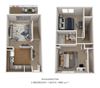 2 Bedroom, 1 Bath Townhome
