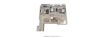 2 bedroom 1 bath floor plan