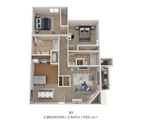 2 Bedroom 2 Bath