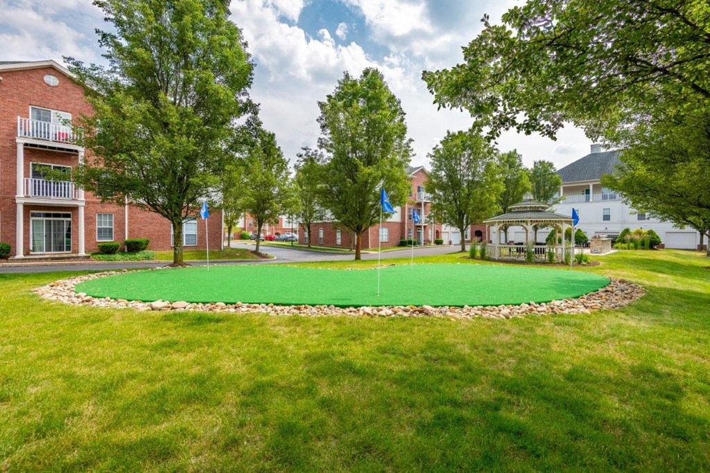 our apartments offer a park with a putting green