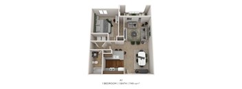 One Bedroom-749 sqft