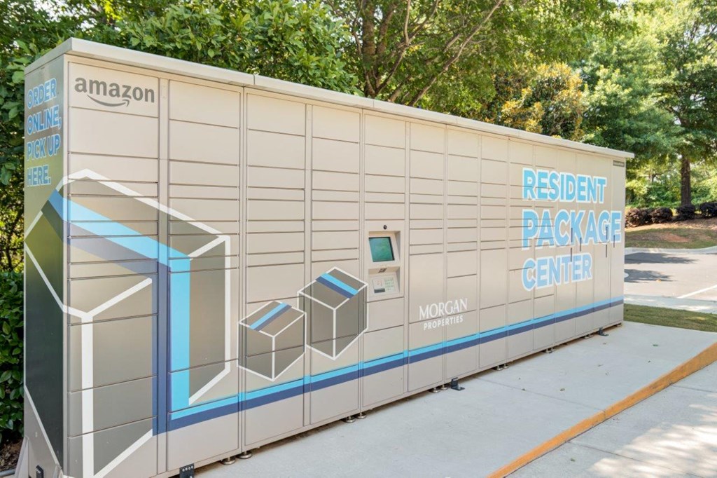 a portable building with a sign on the side of it