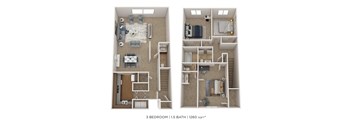 3 Bedroom  1.5 Bath
