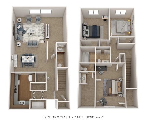 3 Bedroom  1.5 Bath
