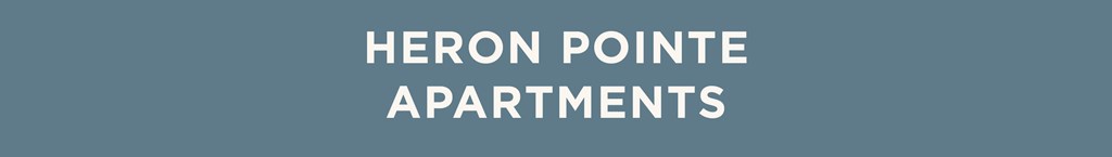 The image displays the text "HERON POINTE APARTMENTS" in a large, bold font.