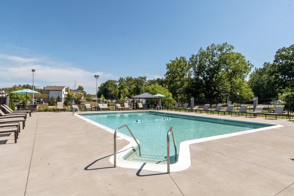 the swimming pool at the apartments for rent