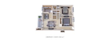a floor plan of a 1 bedroom apartment with a bathroom and a living room
