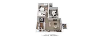 A driftwood large 2 bedroom 11 bath home is 823 sqft.