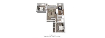 A 2 bedroom apartment with a bathroom is on the market.