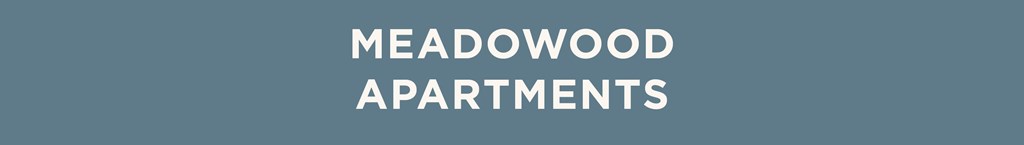 The image displays the words "MEADOW APARTMENTS" in large, bold letters.