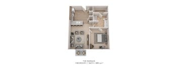 A 1 bedroom apartment with 1 bathroom is listed for rent at 683 sqft.
