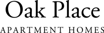 The image is of a logo for Oak Place Apartment Homes.