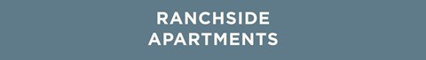 The image is a title slide for Rancheside Apartments.