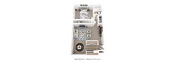 a floor plan of a home with a bedroom and a living room